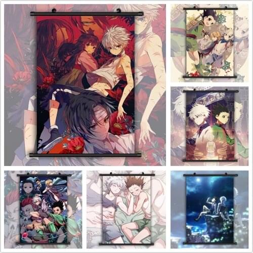 Wall Art Canvas Pictures HUNTER X HUNTER Gon Freecss X Killua Boy Painting Print Poster Plastic Hanging Scrolls Home Decoration