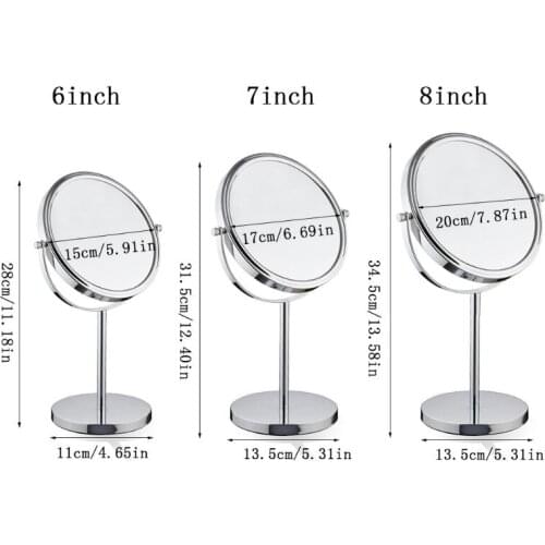 Table 3x Makeup Mirror Double Side Cosmetic Magnification Mirrors for Bathroom U2JD