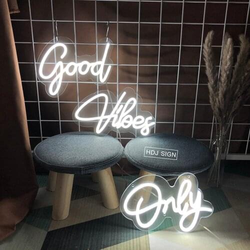 Good Vibes Only Custom LED Neon Sign Separable Letter Light Wall Decor For Home Cafe Store Party Personalized Design Light