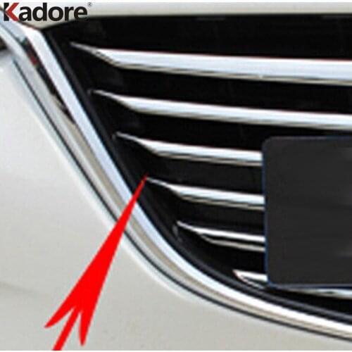 Front Bumper Grille Cover Trim For Mazda 3 Axela 2014 2015 2016 ABS Chrome Head Grills Strip Car Styling Accessories 11pcs