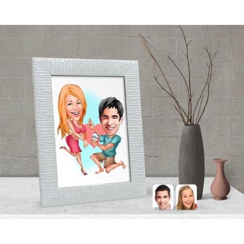 Personalized Valentine Caricature Of Decorative Çerçeve-19