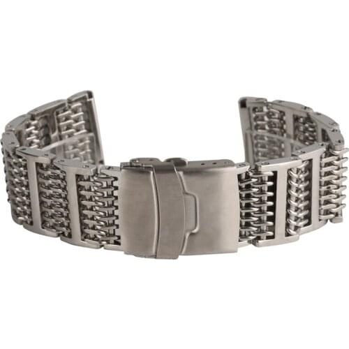 New Arrival Stainless Watch Band 20/ 22/ 24 mm Steel Mesh Band Replacement for Wrist Watch Men Women Fold Clasp Watches Bands