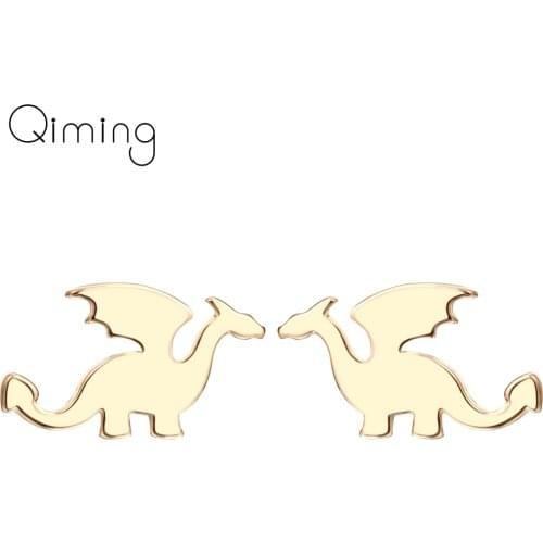 Wings Dinosaur Stud Earrings For Women Dragon Ancient Animal Boucle d'oreille Gold fashion Fashion Jewelry Earring