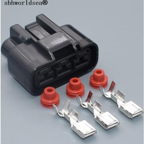 Shhworldsea 3 Pin Power Cord Female Connector QLW-A-3F-B QLW-A-3F-GR QLW Left Slot Automotive Connector Auto Fan Socket For Hond