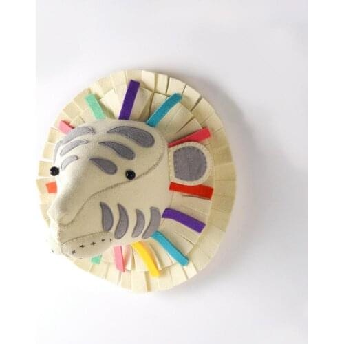 Animal Head Wall Hanging Mount Decoration Stuffed Animal Plush Toys For Baby Kids Gift Nursery Room decor Soft Outfit Wall Decor