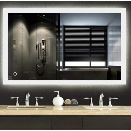 1PC 3 Sizes Bathroom Mirror 90x70/80x60/70x50cm Smart Rectangular Makeup Bathroom Mirror New Reflection LED Vanity Mirror