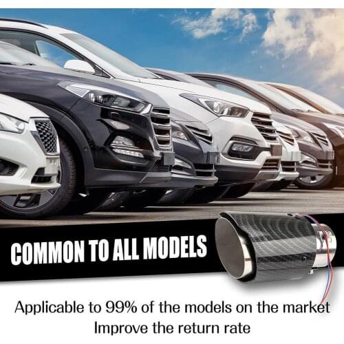 Universal Car LED Exhaust Muffler Tip Pipe Red/Blue Light Flaming Straight Car Modified Single Outlet Exhaust Pipe Tail Throat