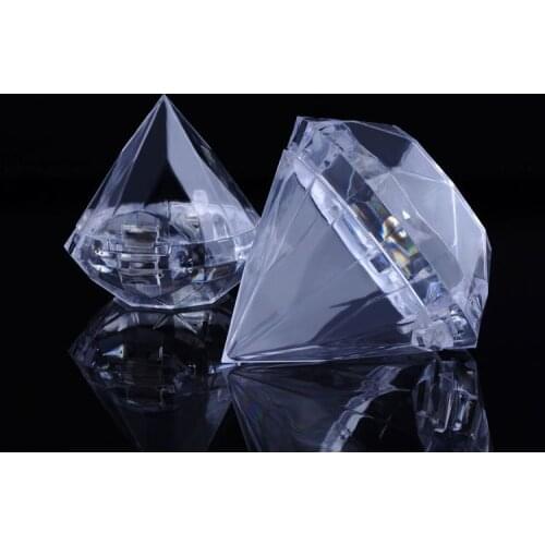 Package of 12 Clear Acrylic Diamond Shaped Favor Boxes Boxes Open For Wedding & Bridal Shower Favors(big size)
