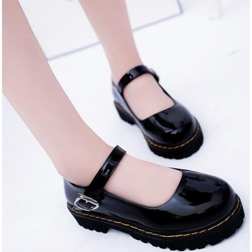 Shallow Pu Leather Women Dress Shoes Round Toe Female Patent Leather Business Shoes Loose Cake Womens Flat Shoes