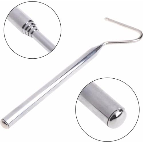 Snake Hook Stainless Steel Silver Adjustable Long Handle Catching Tool Trap Tong Reptile Tools C42