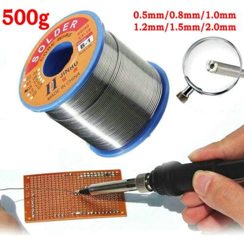 0.5/0.8/1.0/1.2/1.5/2.0mmTin Lead Rosin Core Soldering Low Melting Point Flux Reel Tube 60/40 Solder Wire 500g Welding Tools