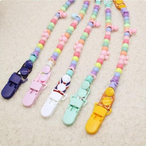 1PC Baby Pacifier Clip Chain Personalized Name Dummy Holder for Nipples Clips Silicone Teething Beads Baby Birthday Shower Gift
