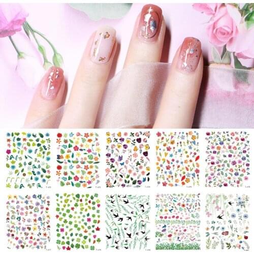 1Pcs Nail Decal Poker Flower Pattern Removable Multiple Styles Adhesive Decoration Stickers for Nail Art