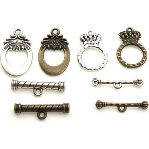 10sets/set Antique Silver OT Toggle Clasps Connectors For DIY Bracelet Necklace Jewelry Making Finding Supplies Accessories