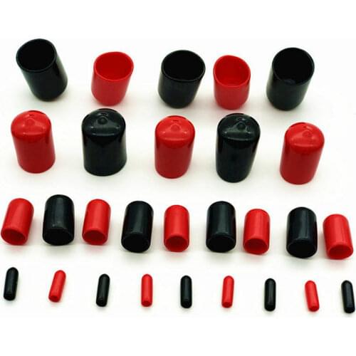 100pc Screw Rubber End Cap Cover Round Seal Plug End Cap for Pipe Plastic Tube Hub Thread Protector M2 M2.5 M3 M4 M5 M6 M8 Black