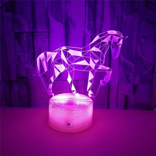 Unicorn 3d Night Light 7 Color Changing Nightlight for Kids Bedroom Decoration Light Bedside Table Lamp Creative Gifts for Boys