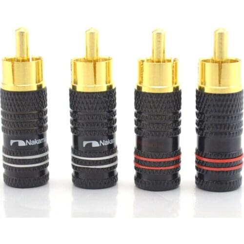 4PCS High quality 24K Gold plated Hi-End RCA plug connector