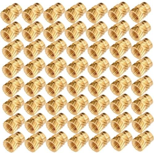 50/100pcs M3 Thread Knurled Brass Threaded Heat Set Heat Resistant Insert Embedment Nut For 3D Printer Hot Press Inlay Figure