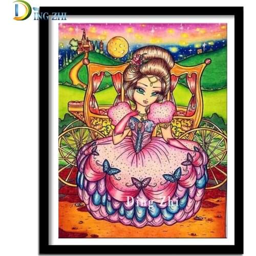 5d Diamond Painting Cartoon Pink Girl Fairy Diy Full Square Drill Handmade Crafts Diamond Embroidery Princess Cross Stitch Kits