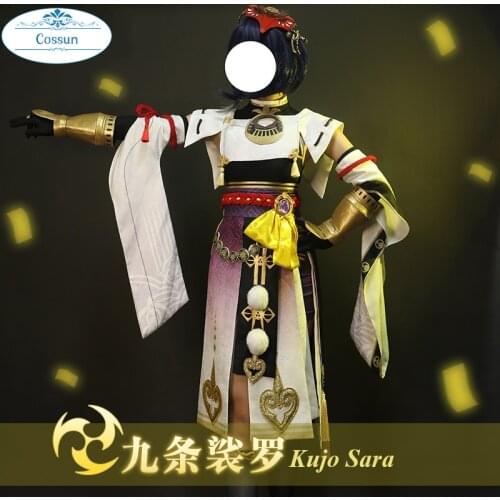 Anime! Genshin Impact Kujo Sara Game Suit Gorgeous Uniform Cosplay Costume Halloween Party Role Play Outfit For Women 2021 NEW