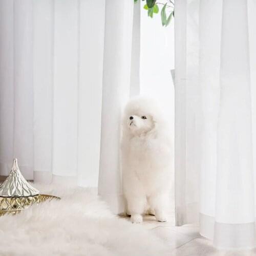 White Screen Curtain Door Curtain Solid Color Blackout Window Screen Living Room Balcony Curtain Finished Custom Curtain Screens