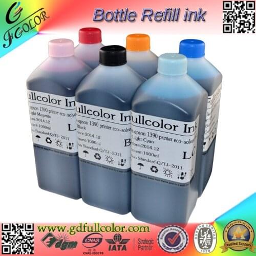 Free shipping! 6 colors eco-solvent ink printer ink for Epson stylus photo 1400 inkjet printer