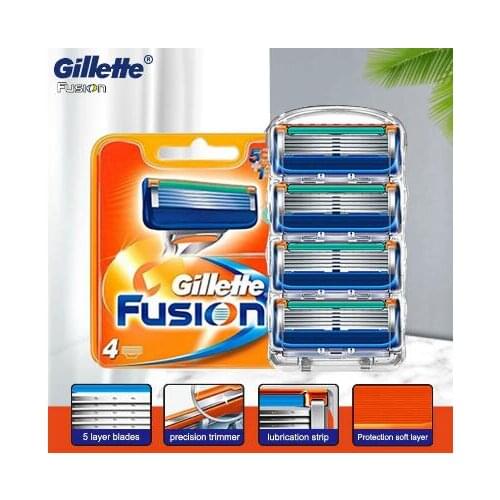 4pcs/lot Excellent Shaving 5 Layers Razor Blades Compatible for Fusion For Men Face Care or Gillette Mache 3