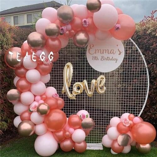 135Pcs Rose Gold Balloon Garland Arch Wedding Decoration Bridal Shower Party Macaron Pink Balloons Birthday Party Decorations
