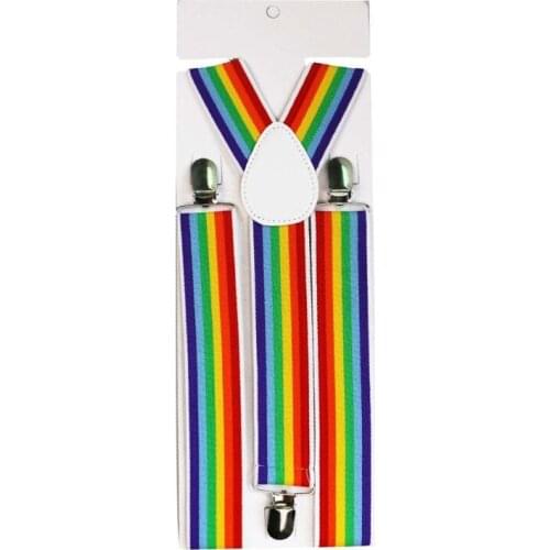 Children Rainbow Strap Clip Colorful Striped Baby Suspenders Belt Boys and Girls Fashion Straps Anti-drop Belts Buckle