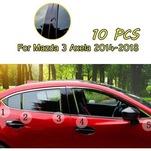 For Mazda 3 Axela 2014-2018 Car Window BC Column Sticker Trim Mirror Reflection Panel Exterior Accessories Hatchback Sedan