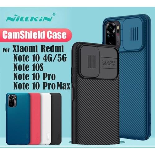 For Xiaomi Redmi Note 10 Pro Max Cover Note10 10S 4G 5G Case NILLKIN CamShield Slide Camera Lens Protection For Redmi Note10 Pro