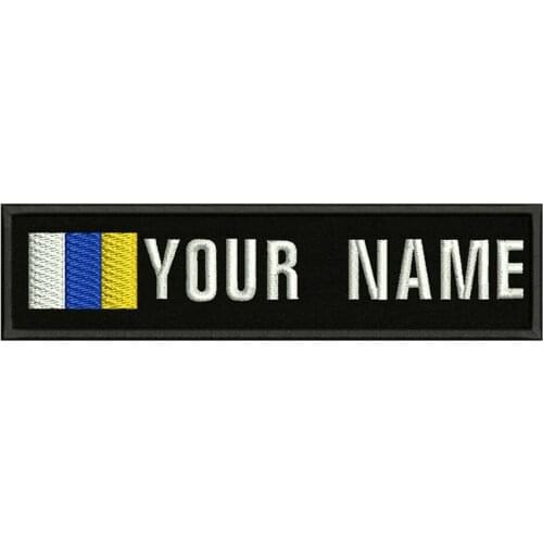Canary Islands Flag 10X2.5cm Embroidery Custom Name Text Patch Stripes badge Iron On Or Velcro Backing Patches For Clothes