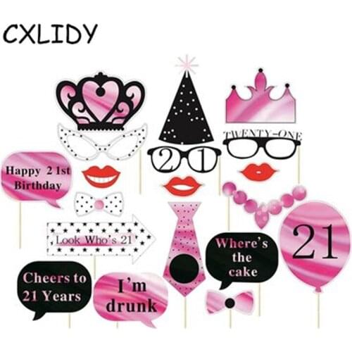 Red Lip Tie Glasses 21 Year Old Woman Birthday Party Photograph Props Party Supplies Photo props