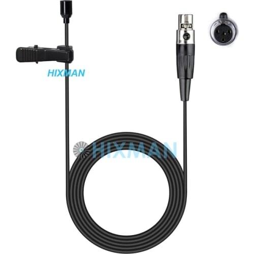 HIXMAN Black LM2-MI OmniDirectiona Lav Lavalier Lapel Condenser Microphone For Mipro Peavey Beyerdynamic Wireless System TA4F