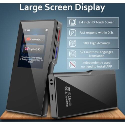 Hot Sales Intelligent WiFi Voice Translator Multi-Language Two-Way Instant Translation Portable 70 Languages for Travel Business