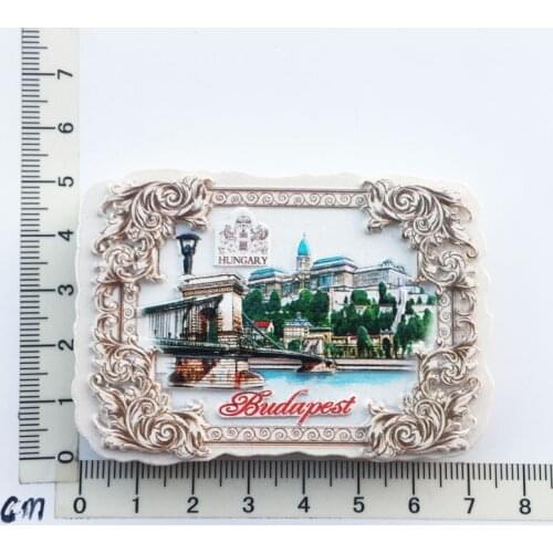 Budapest Hungary)Fridge Magnet Creative Travel Commemorate Crafts 3D Ornaments Magnetism Resin Material Refrigerator Stickers