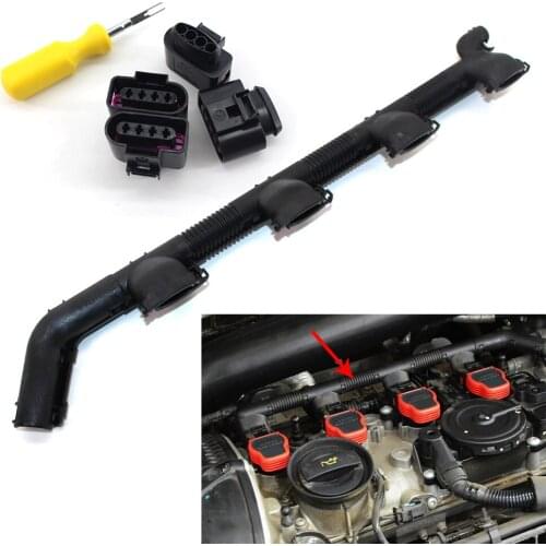 Set 4* Ignition Coil Connector Repair Kit + Harness Wiring for Audi 4B0 973 724