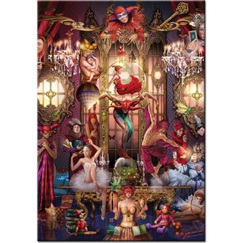 Full Square Drill 5D DIY Diamond Painting Clown circus 3D Embroidery set Cross Stitch Crystal painting Mosaic Decor gift N640
