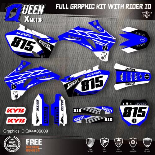 QUEEN X MOTOR Custom Team Graphics Backgrounds Decals 3M Stickers Kit For YAMAHA 2006-09 YZF250 450 009