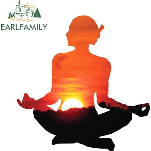 EARLFAMILY 13cm x 12.6cm for Yoga in the Sunset Car Assessoires Stickers Personality Motorcycle Windshield Decal Scratch-Proof