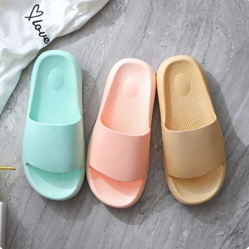 2021 New Sandals Couple Home Slippers Summer Bathroom Non-slip Slippers PVC Wear Thick-soled Shoes
