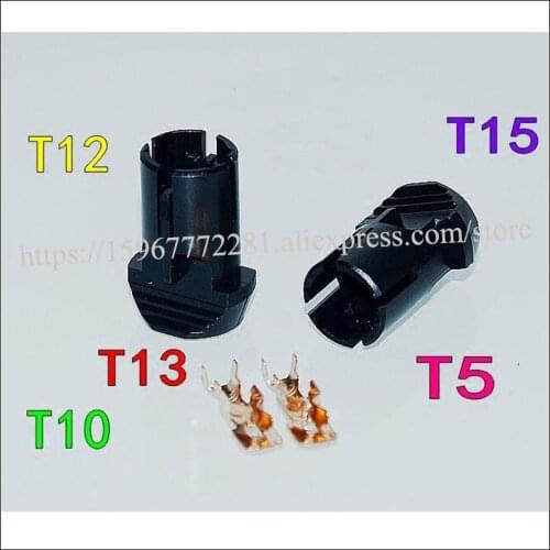 Lamp holder female connector cable Terminal socket 2 pin Connector automotive plug T5 T10 T12 T13 T15 universal lamp holder