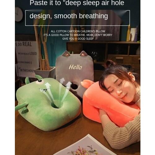 Office nap artifact lying on the table lunch break pillow boy sleep lying pillow student warm hand girl