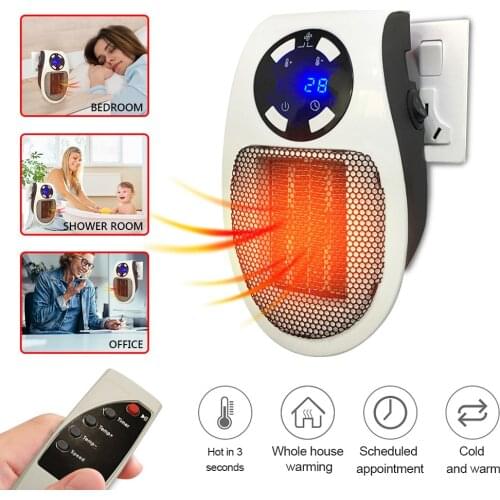 110/220V 500W Portable Electric Mini Fan Heater Desktop Household Wall Handy Heating Stove Radiator Warmer Machine for Winter