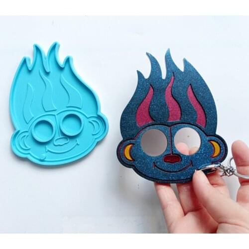 DIY Monkey Keychain Epoxy Resin Mold Jewelry Pendants Necklace Silicone Mould