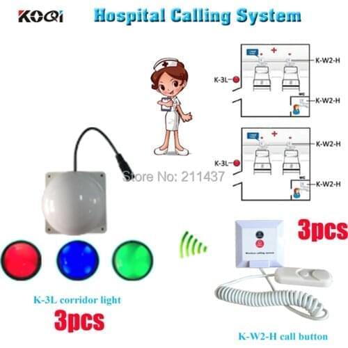 Nurse call system for hospital K-W2-H call for patient in the sickroom and room light for nurse from outside free shipping free