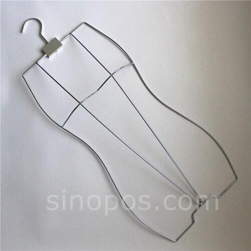 Steel Swimwear Frame Hanger, swim wear suit set metal rack bodice lingerie bikini display hook pajama clothing form adult child