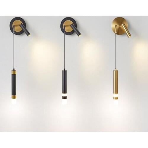 Ceiling Chandelier Wall Lamp Bedroom Bedside Lamp Modern Living Room Indoor Lighting Background Wall Hanging Wire Wall Mirror