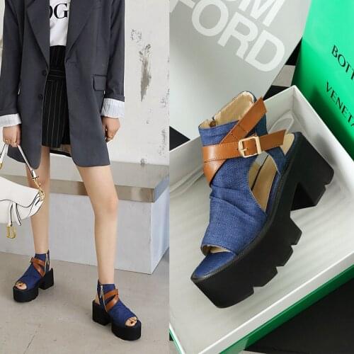 Women shoes 2021 open toe shoes womens platform heels flat sandals platform shoes sandalias mujer big size 43