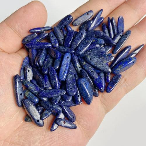 Natural blue lapis lazuli jaspers gem stone point Stick Beads charm pendants for jewelry making necklace earring diy 15" 10-24MM